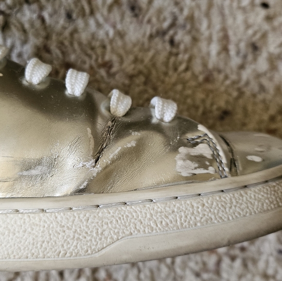 Louis Vuitton Silver Patent Leather Sneaker Shoes Sz. 36 - Picture 4 of 14